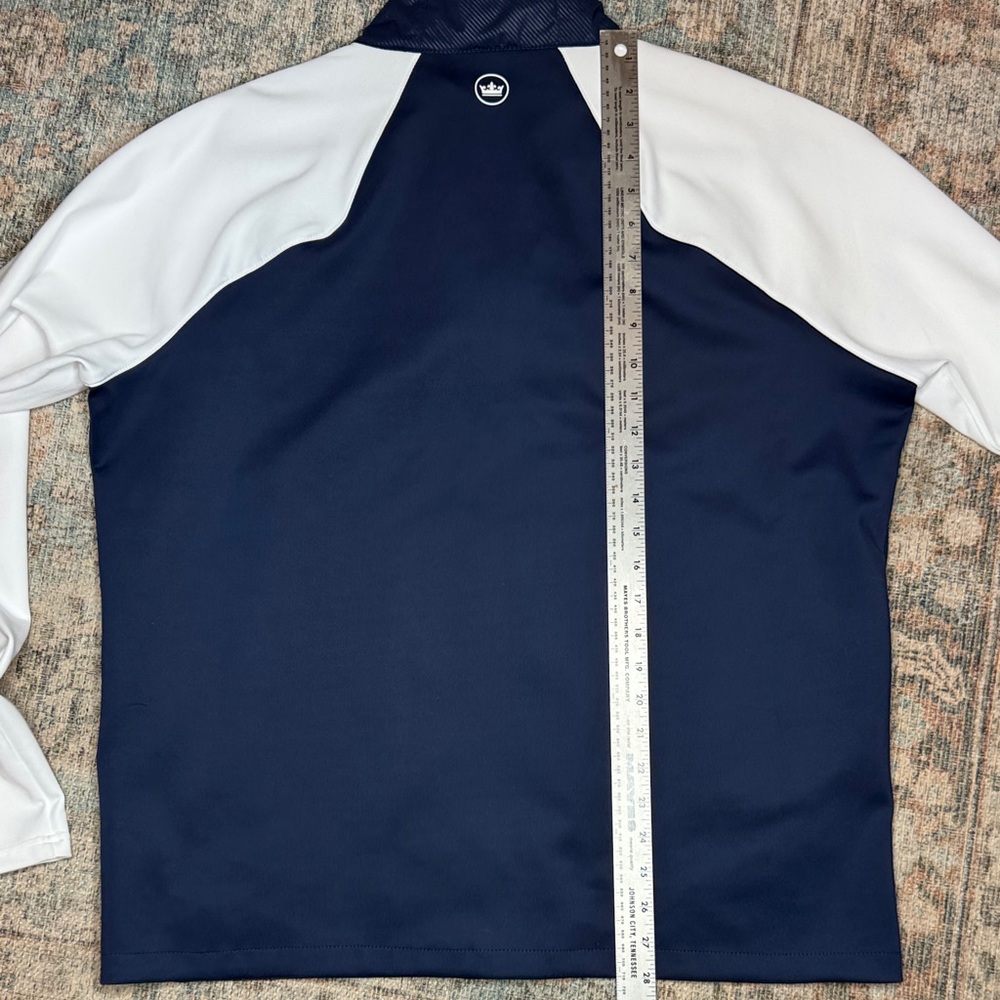 Peter Millar Performance Golf Jacket XL Navy White Full Zip Lightweight Athletic - Picture 12 of 12